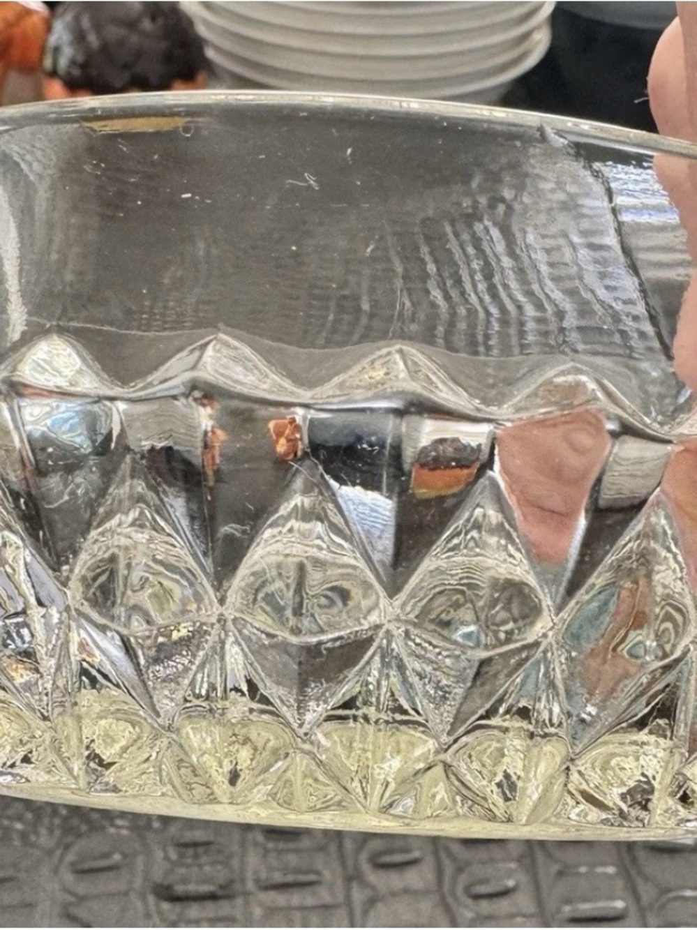 Source Unknown Clear Pressed Glass Serving Bowl